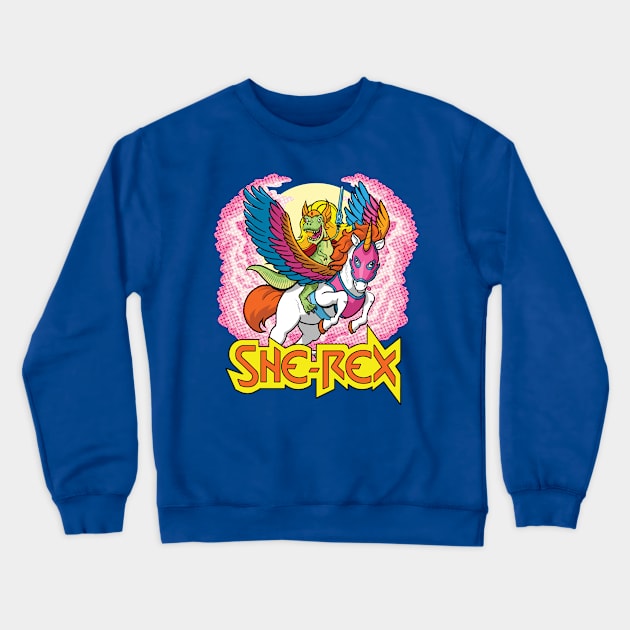 She-Rex: Prehistoric Princess of Power Crewneck Sweatshirt by JCPDesigns